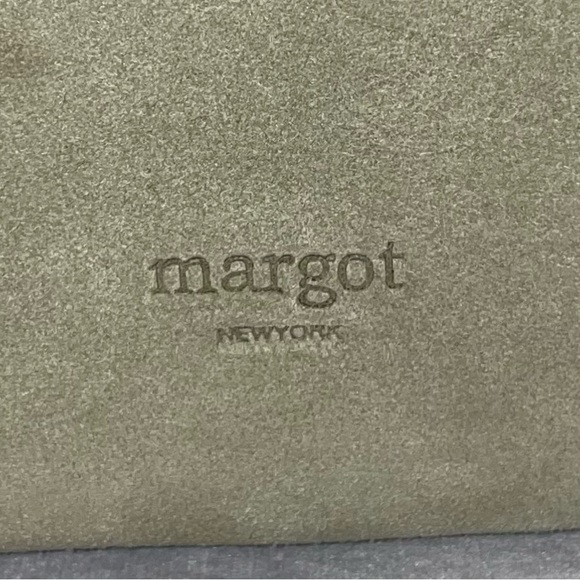 Margot New York Neutral Suede Genuine Leather Kaye Bucket Large Tote Lined - Picture 10 of 16